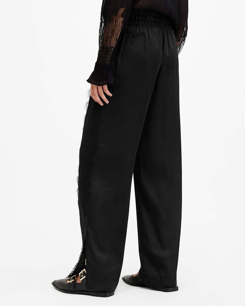 Tyler Wide Leg Lace Trim Trousers