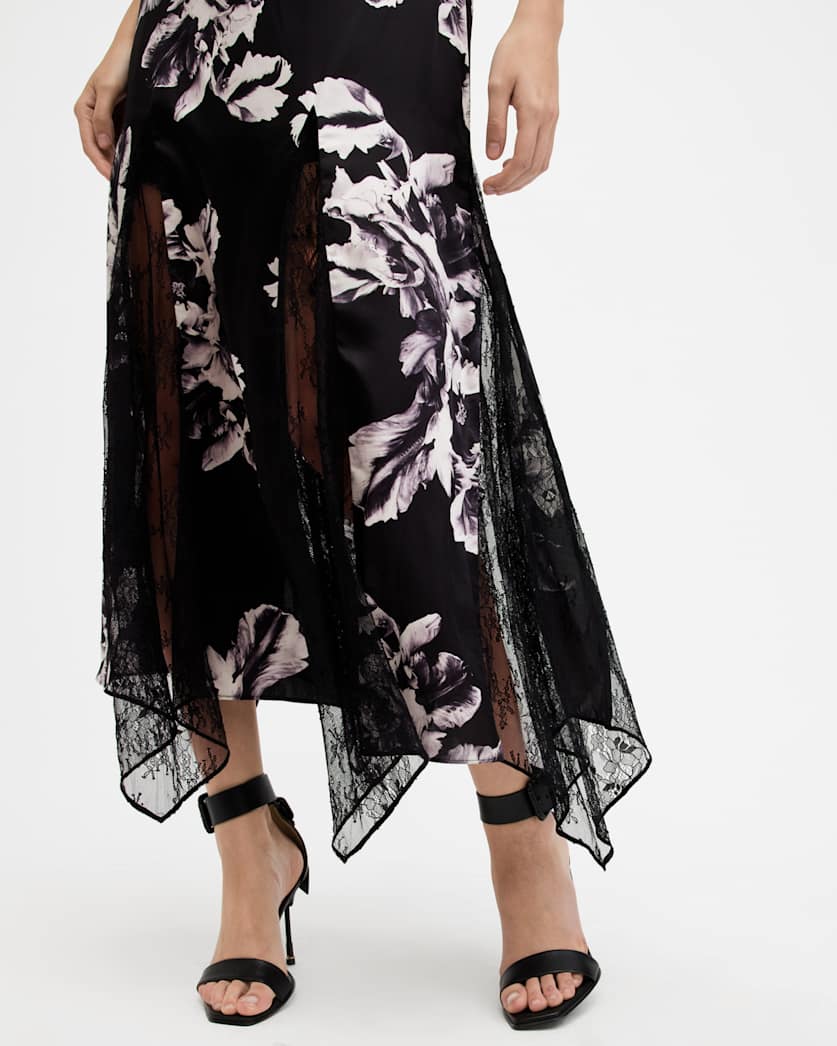 Jasmine Silk Blend Lace Maxi Slip Dress