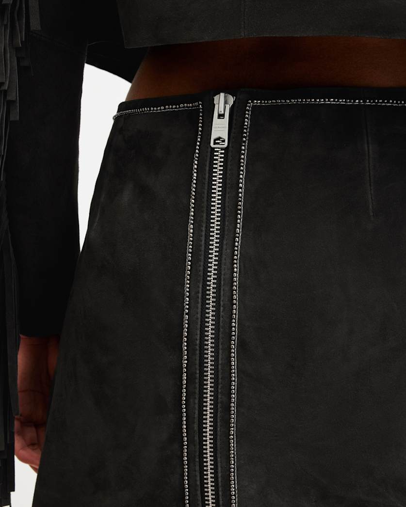 Shai Embellished Suede Mini Skirt