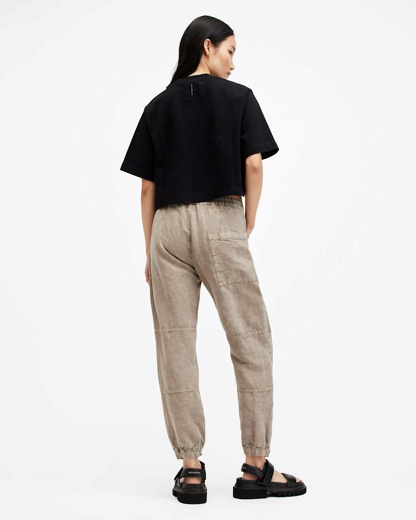 Val Linen Blend Cargo Trousers