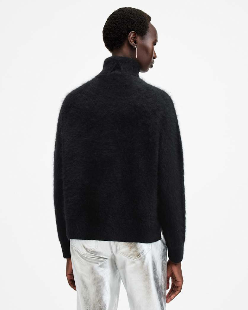 Rebel Brushed Cashmere Roll Neck Jumper