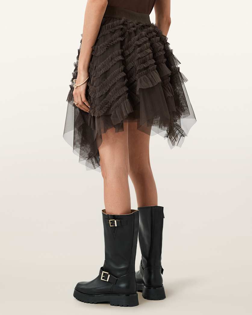 Jayde Ruffled Tulle Mini Skirt