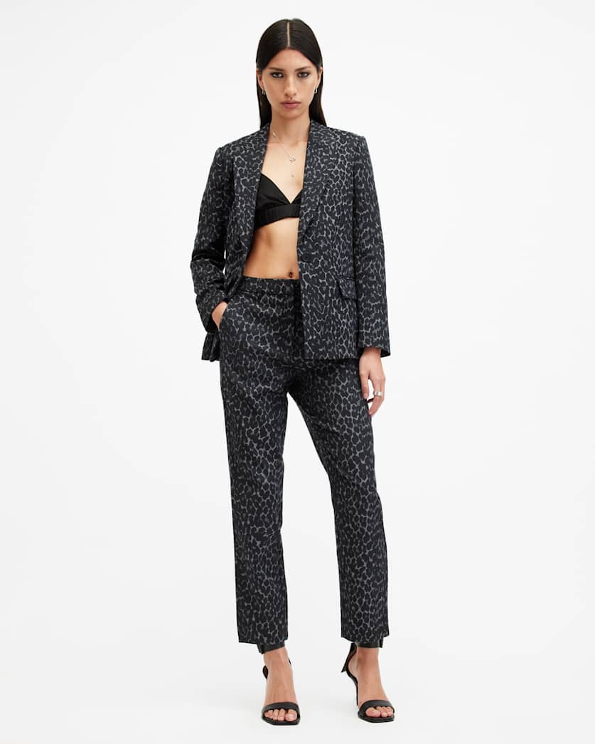 Aurora Leopard Jacquard Blazer