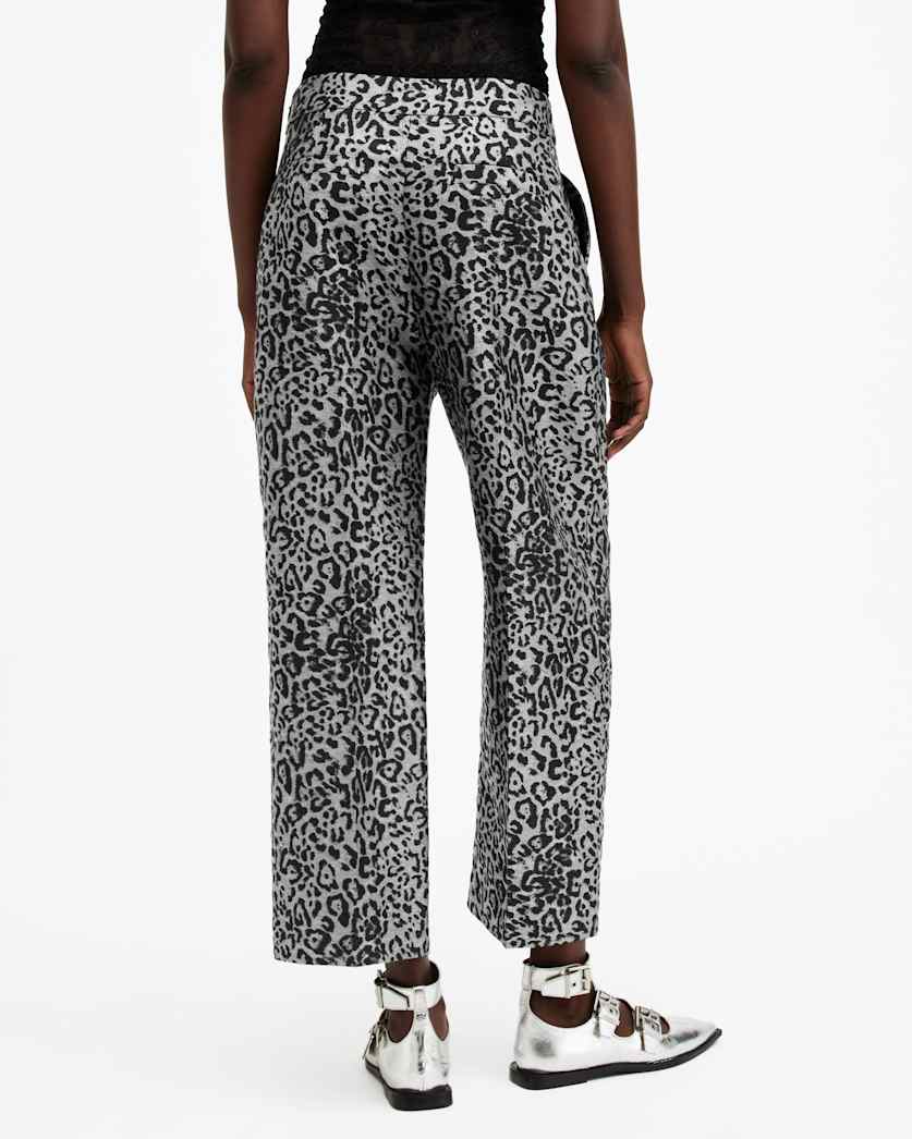 Jemi Leopard Print Metallic Trousers