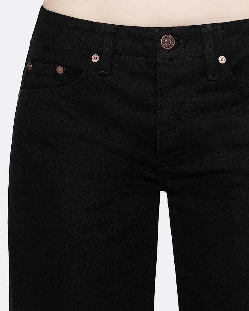 Jet Black Nico Low-Rise Wide-Leg Jeans