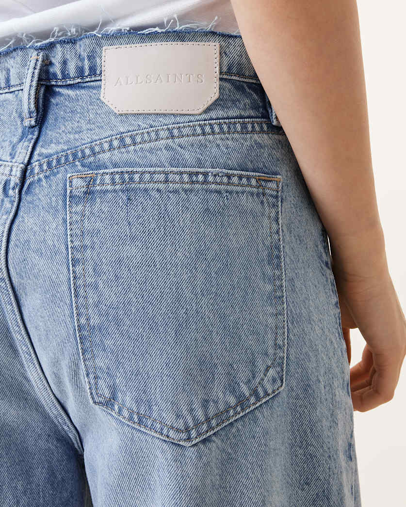 Blake Frayed Wide Leg Denim Jeans