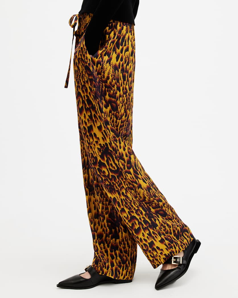 Tyler High Rise Abstract Print Trousers