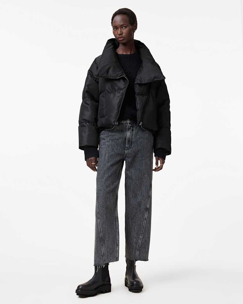 Nickol Asymmetric Cropped Puffer Jacket