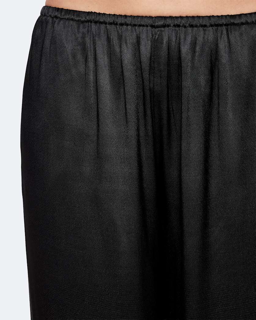 Crepe elasticated wide-leg trousers