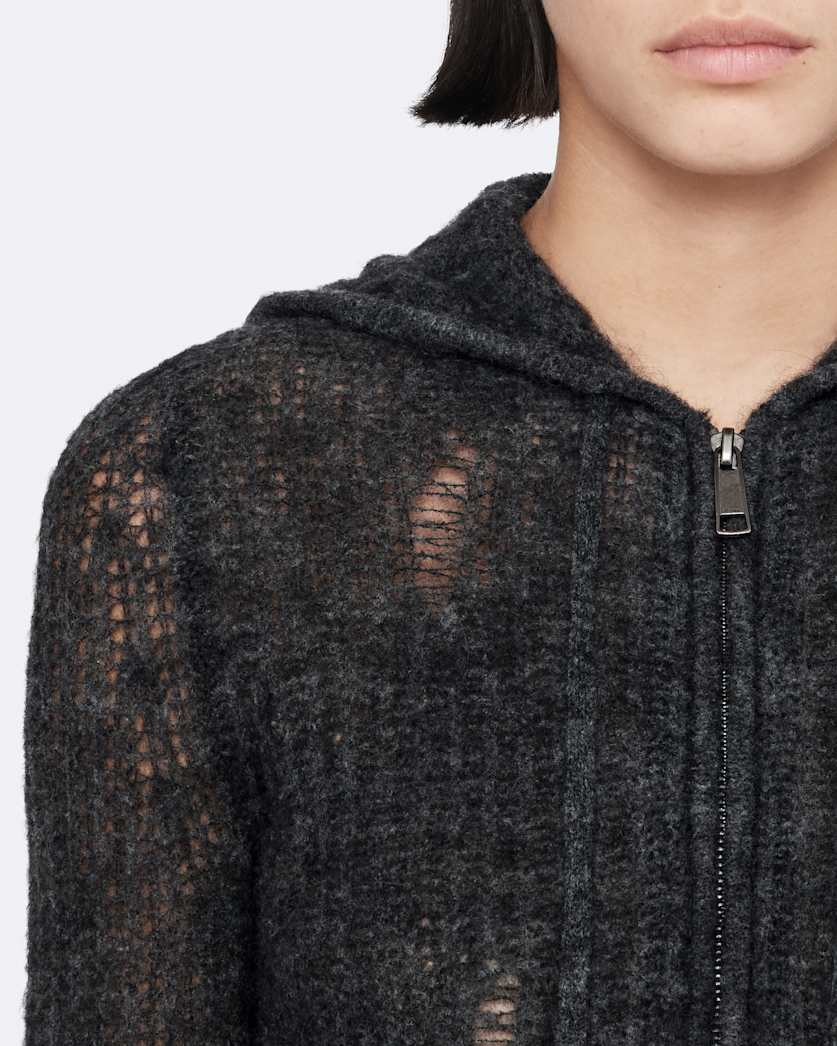 Mabel Cropped Alpaca-Blend Hoodie