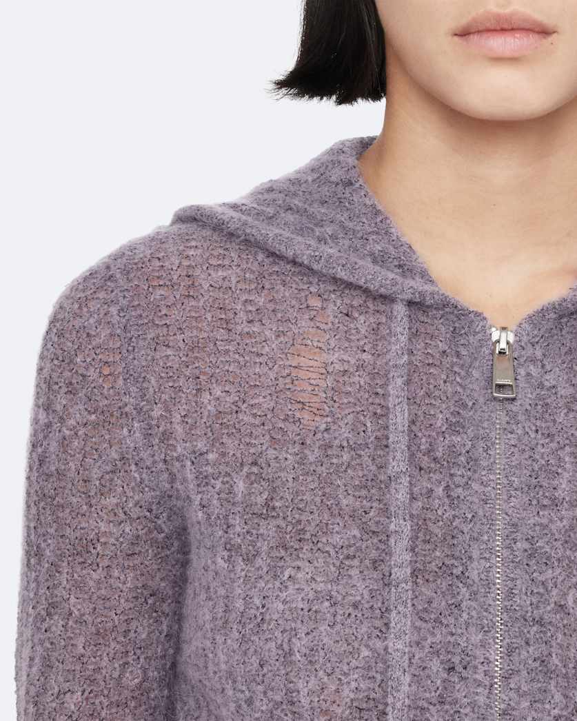 Mabel Cropped Alpaca-Blend Hoodie