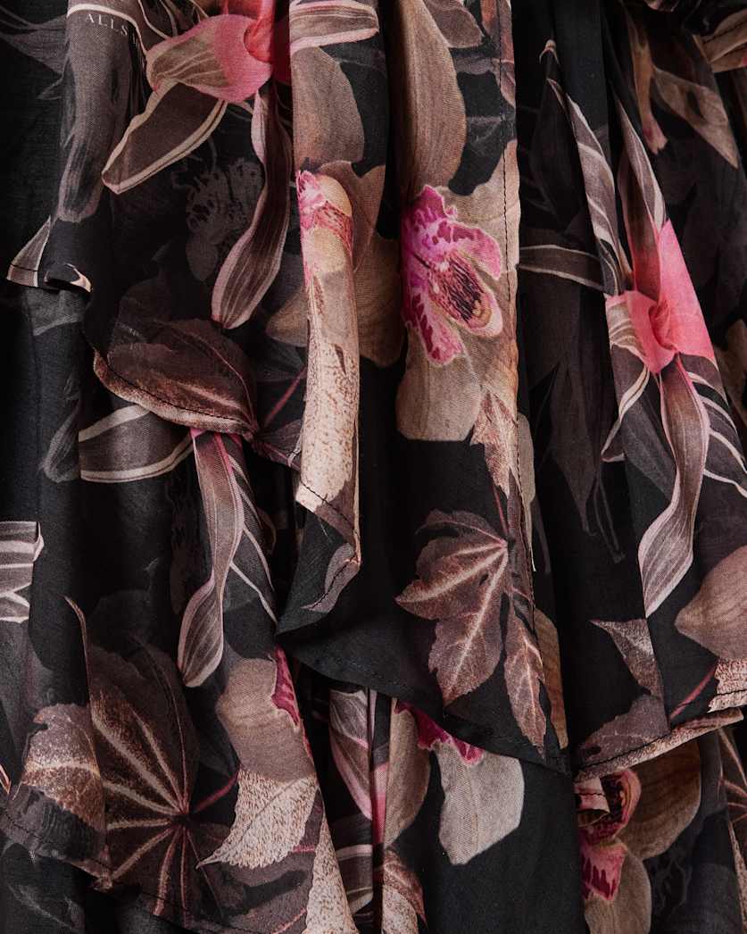 Cavarly Floral Print Maxi Skirt