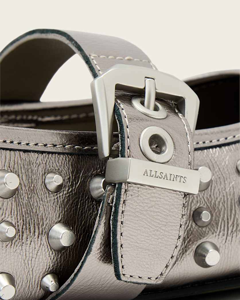 Holly Leather Stud Ballet Flats