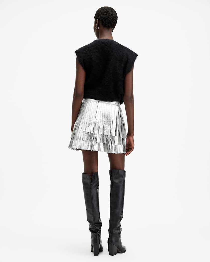 Aisha Metallic Tassel Mini Skirt