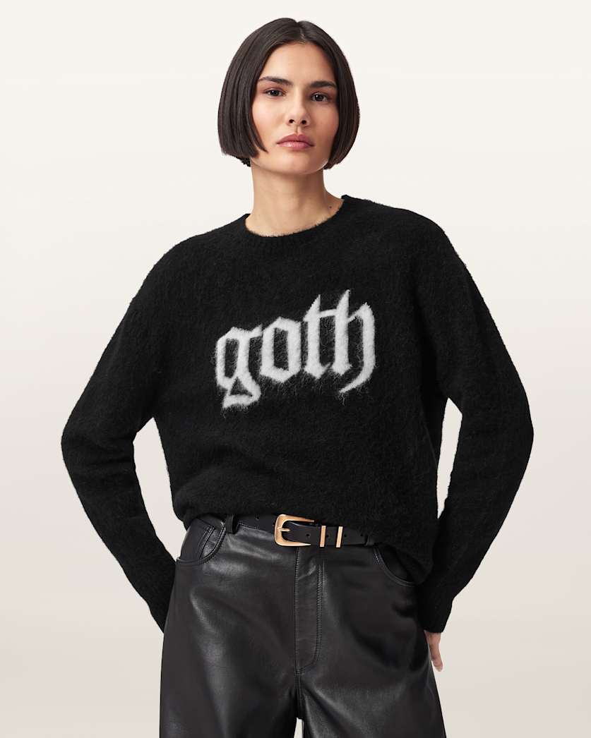 Goth Motif Crew Neck Jumper