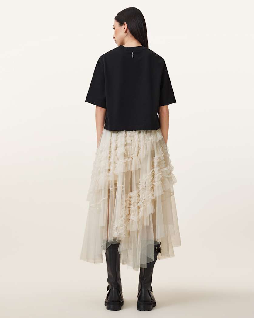 Jen Tulle Asymmetric Maxi Skirt