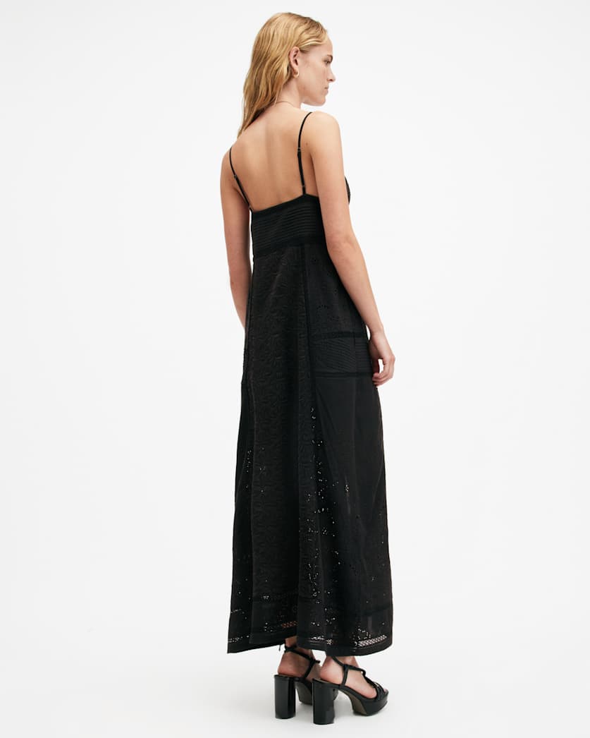 Dahlia Embroidered Broderie Maxi Dress
