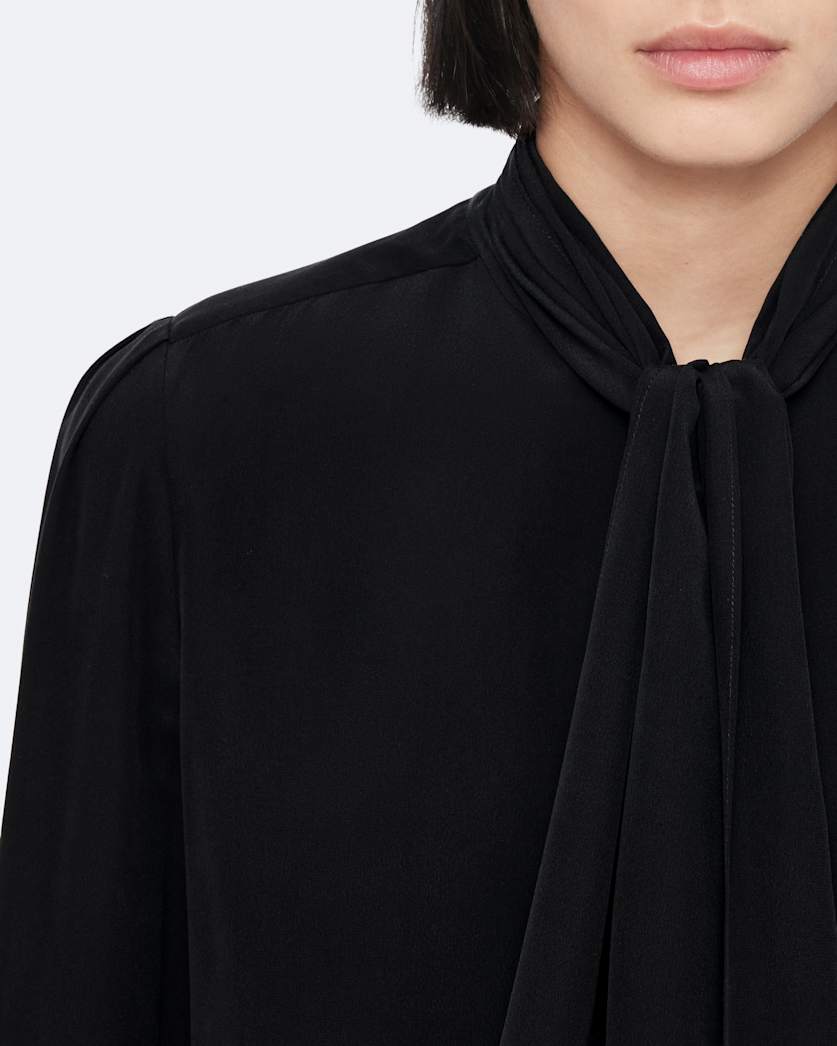 Bow-detail silk shirt