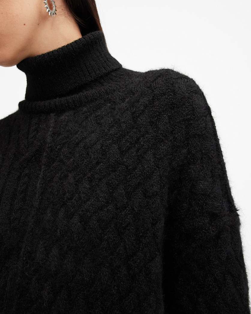 Varla Cable Stitch Roll Neck Jumper