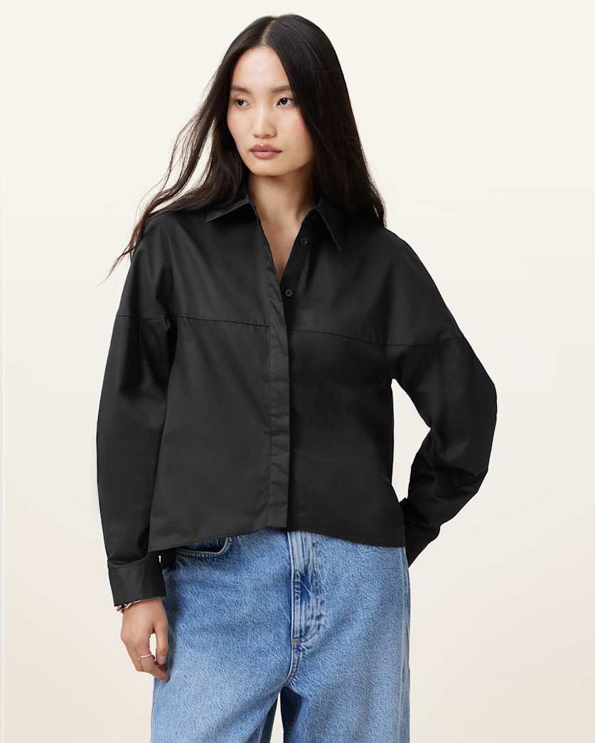 Toria Organic Cotton Dipped Hem Shirt