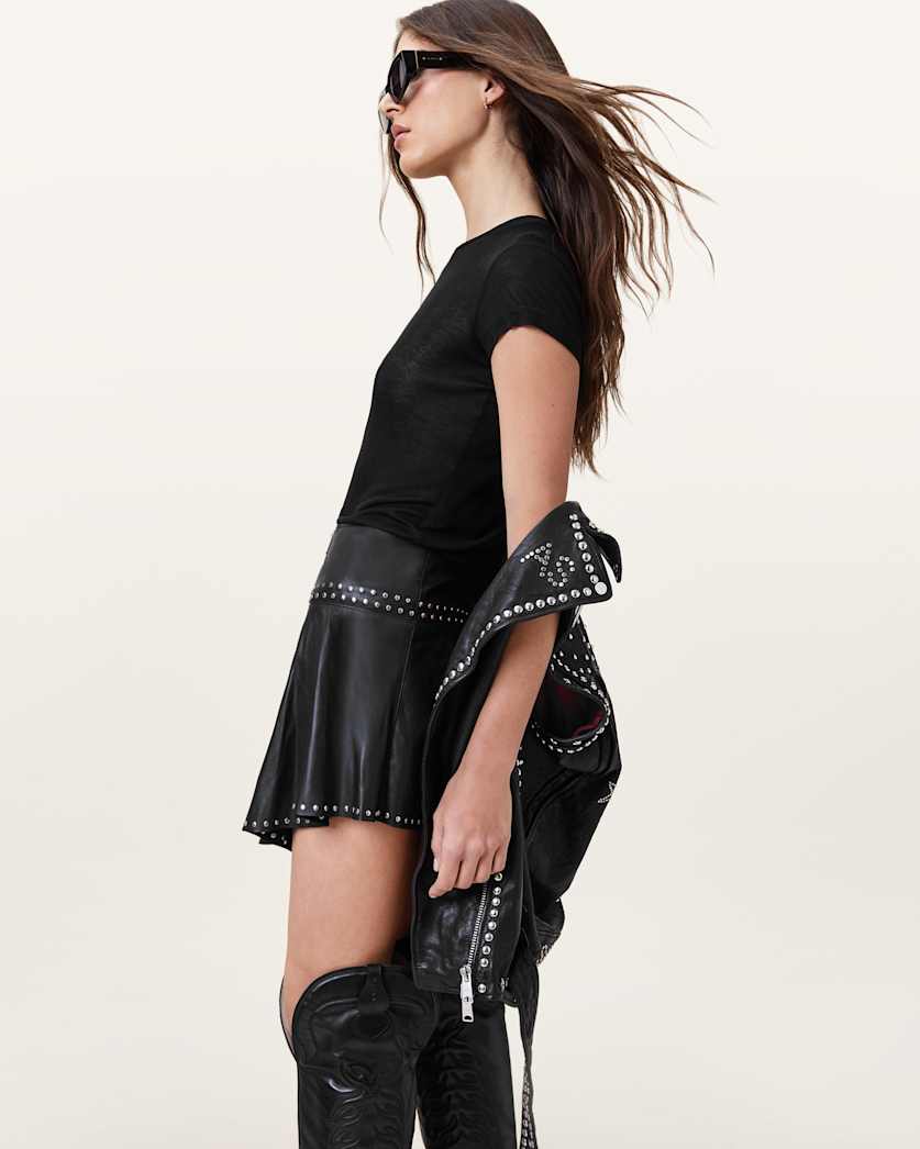 Naria Lea Leather Skirt