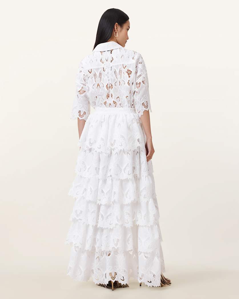 Cavarly Embroidered Maxi Skirt