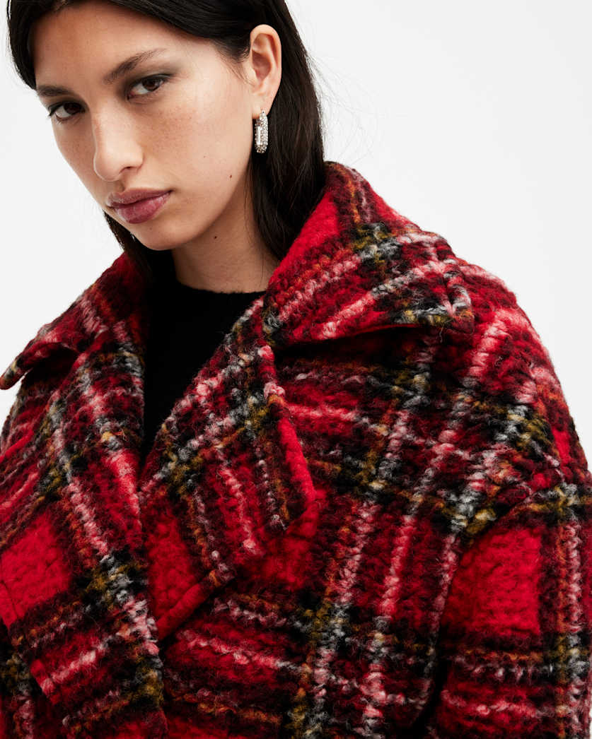 Boston Oversized Cropped Check Jacket