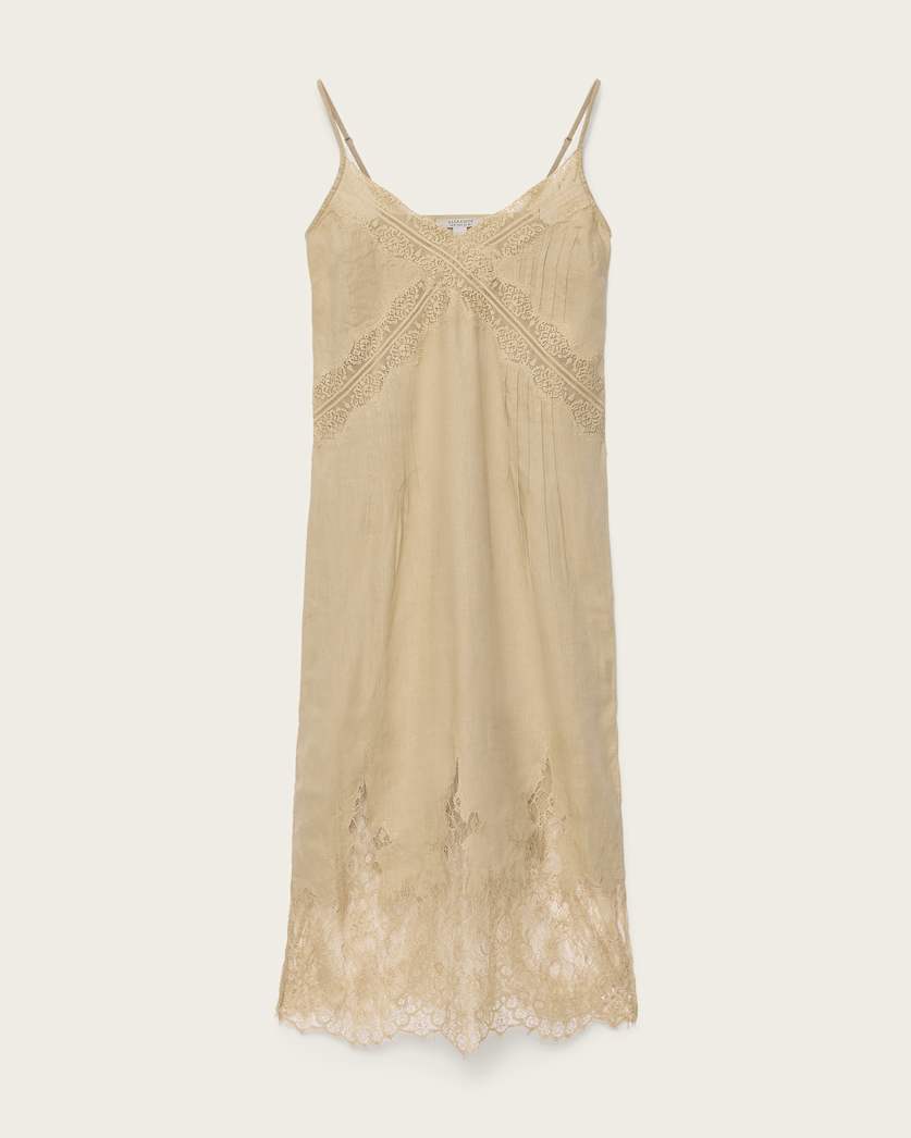 Samia Linen Lace Midi Dress