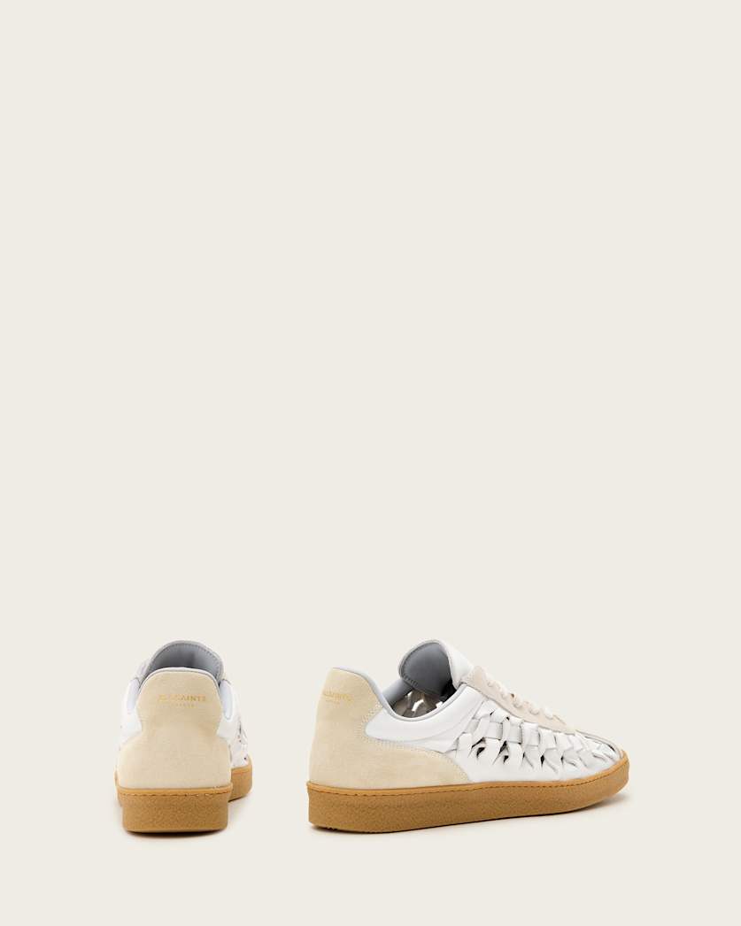 Velma Low Top Round Toe Woven Leather Trainers