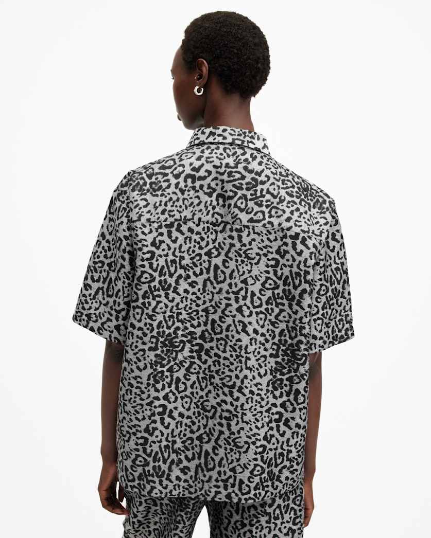 Jemi Metallic Leopard Print Shirt