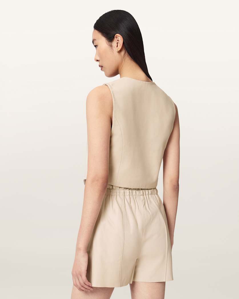 Arla Lea Leather Waistcoat