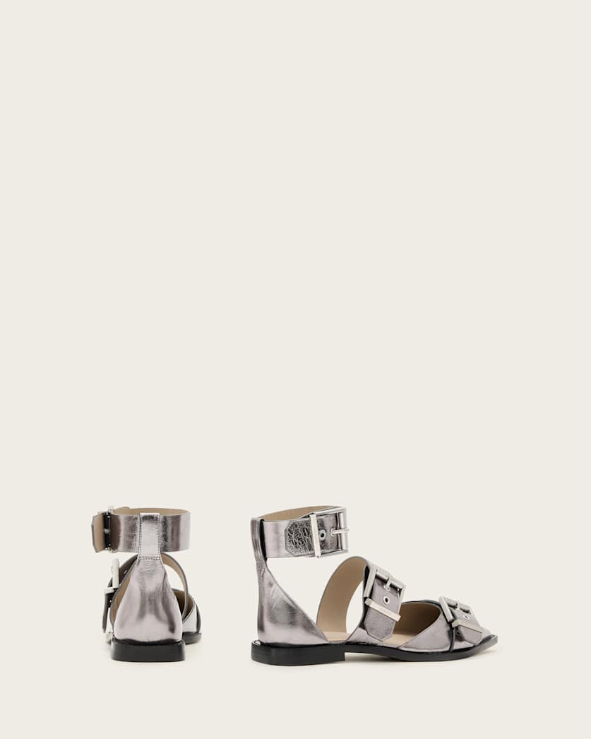 Sutton Metallic Leather Point Toe Shoes