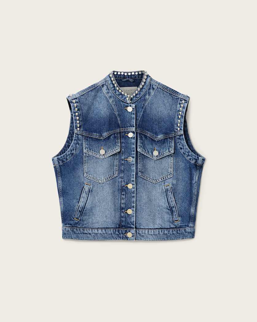 Mav Studded Denim Waistcoat