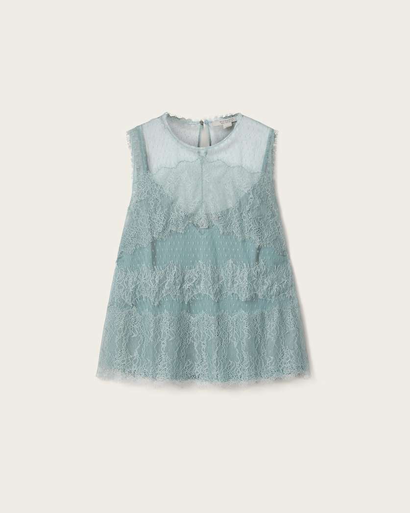 Clara Lace Trim Sleeveless Top