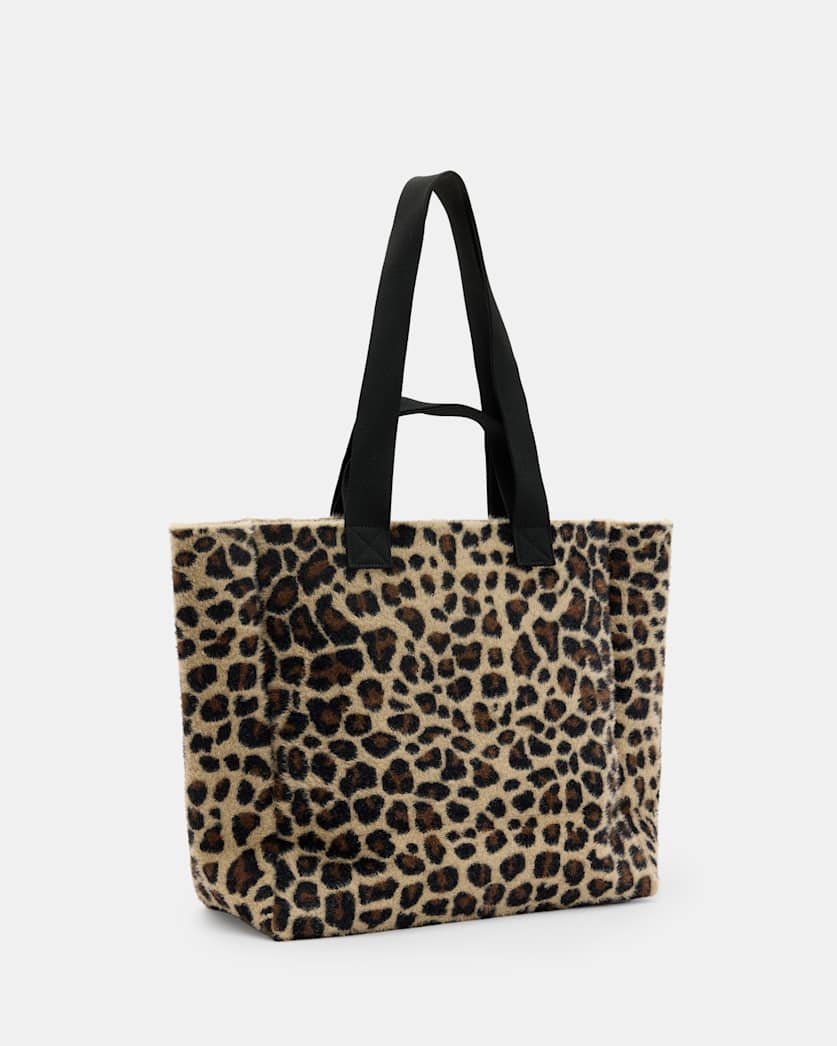 Izzy Leopard Print Logo Tote Bag