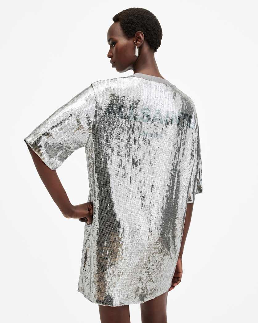 Opal Sequin T-Shirt Mini Logo Dress