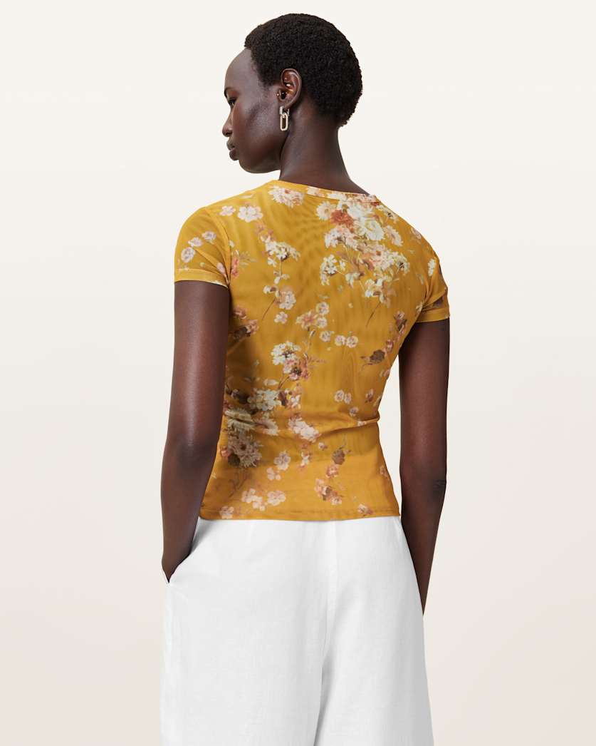 Ellie Floral Print Mesh T-Shirt