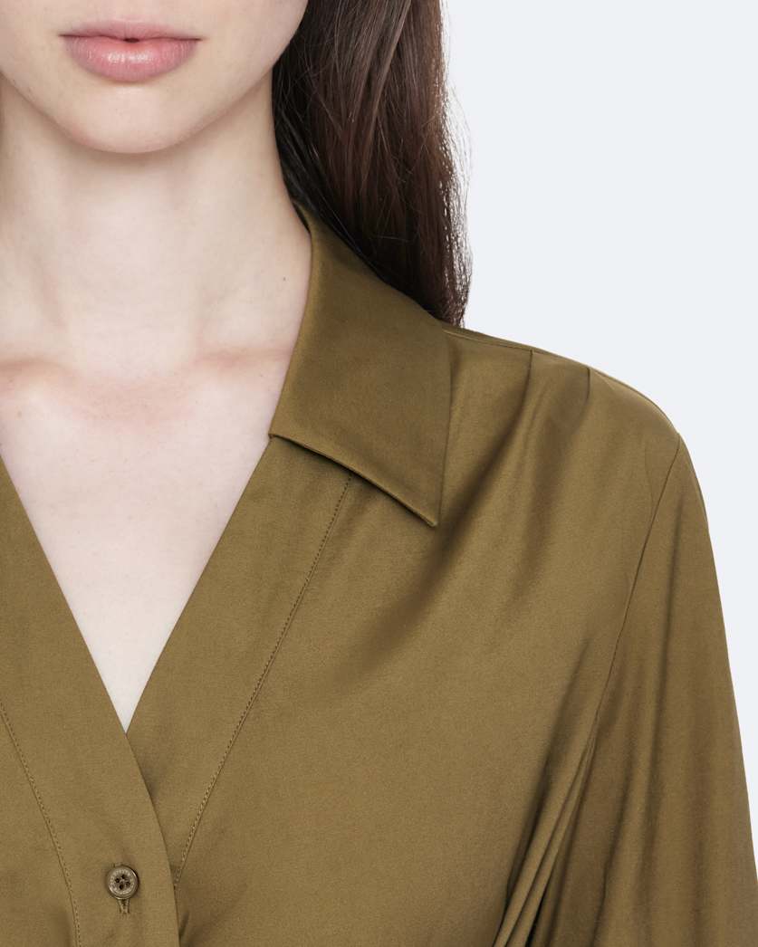Marley asymmetric cotton poplin shirt dress
