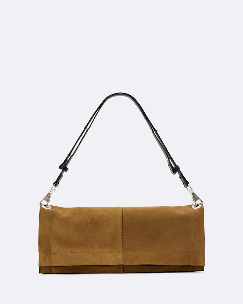 Lutece Fold Suede Shoulder Bag