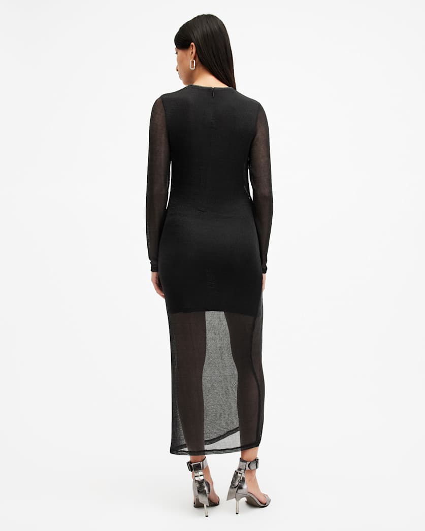 Nora Ruched Sparkle Midi Dress
