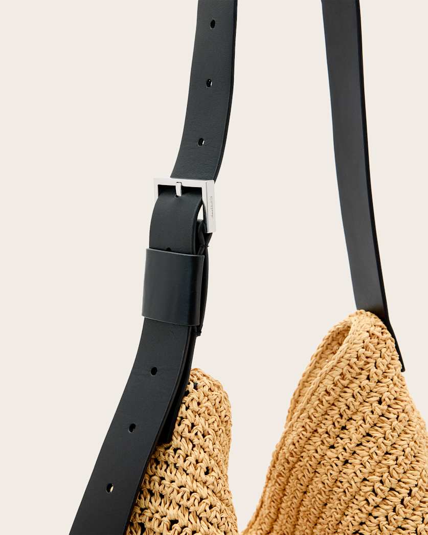 Asha Woven Straw Hobo Shoulder Bag