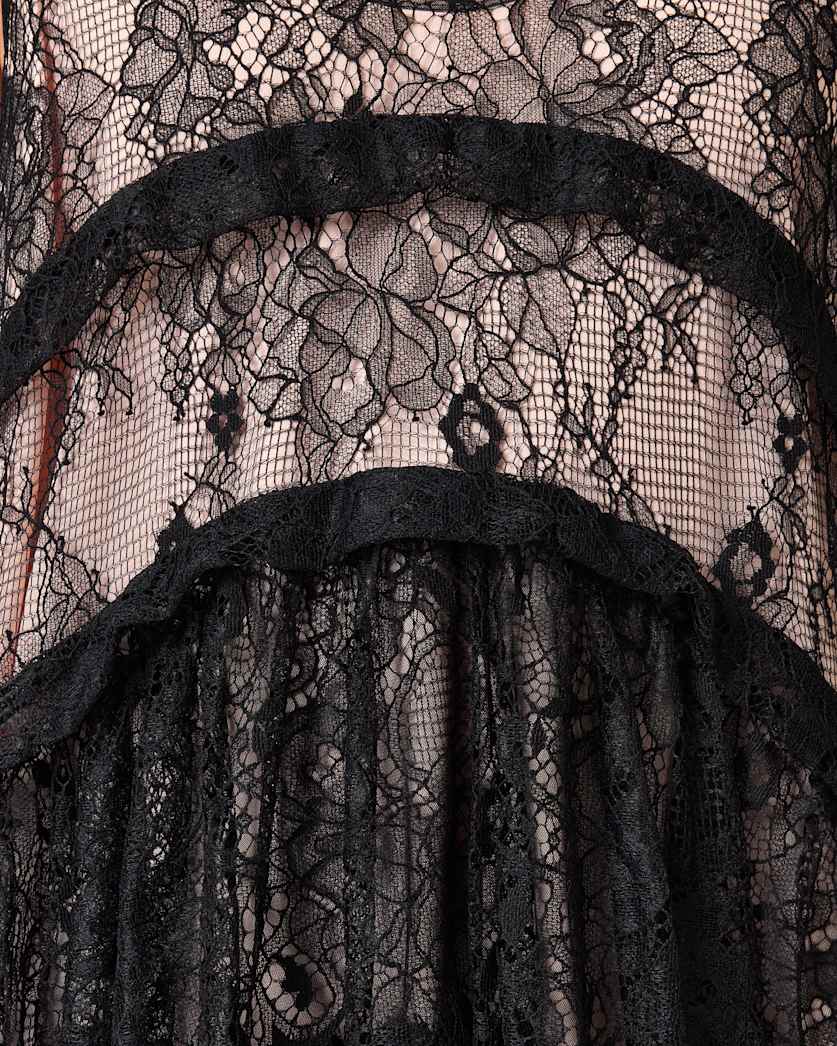 Cavarly Tiered Ruffle Lace Maxi Dress