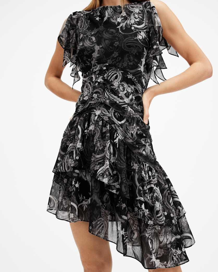 Callie Slash Neck Floral Mini Dress