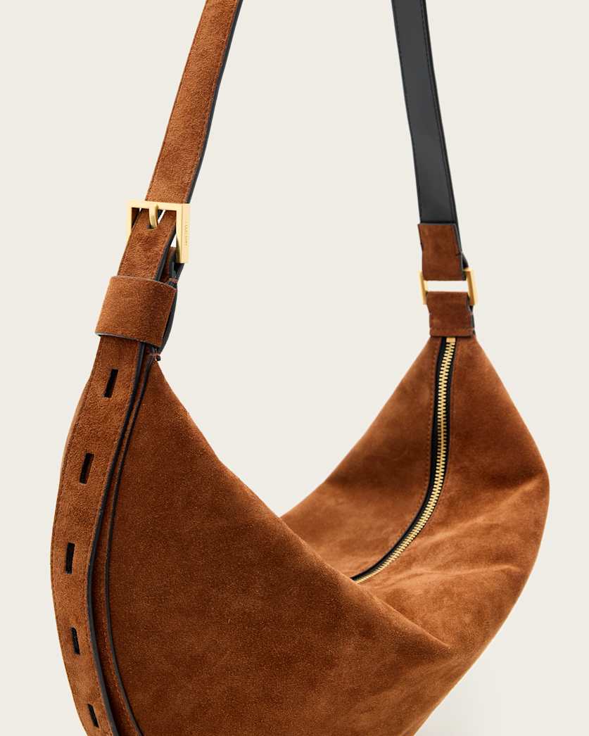 Half Moon Large Suede Crossbody Bag