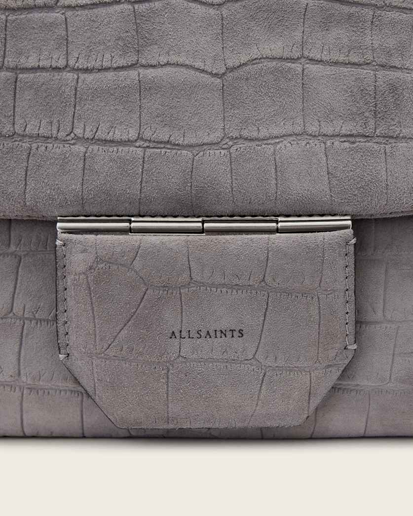 Ondine Croc-Effect Nubuck Shoulder Bag