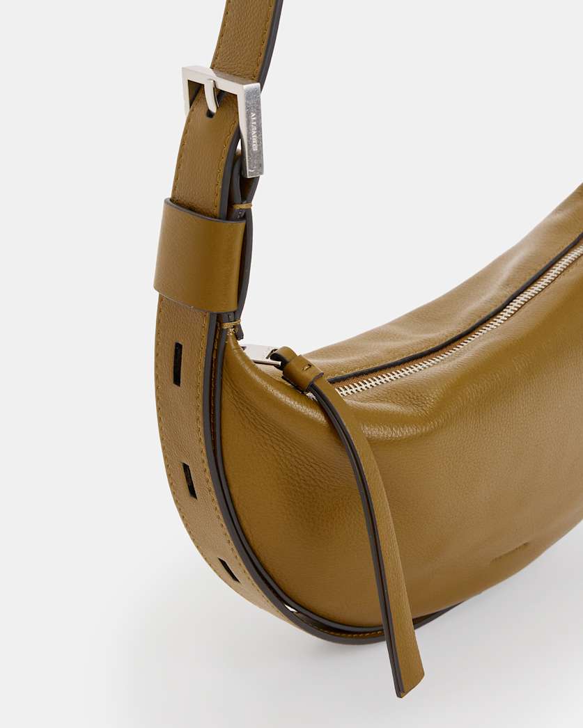 Half Moon Leather Crossbody Bag