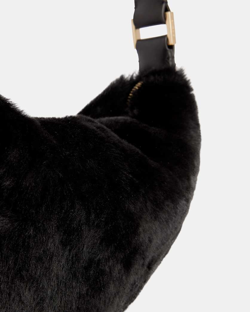 Half Moon Shearling Crossbody Bag