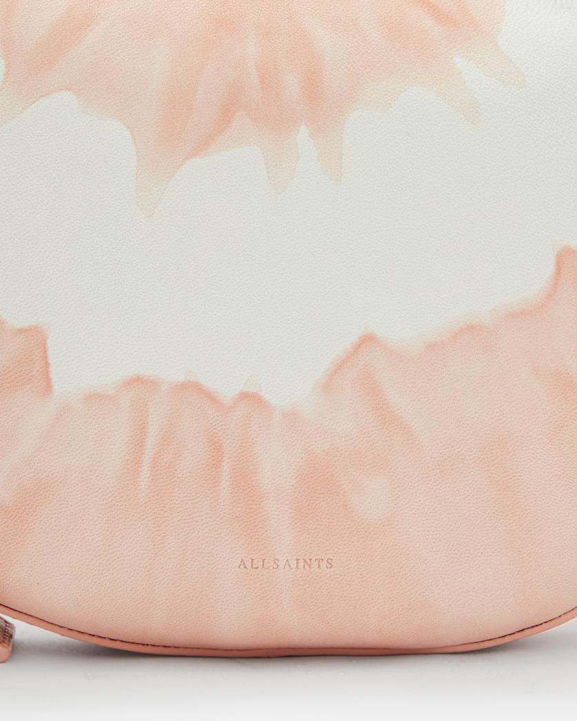 Half Moon Tie Dye Leather Crossbody Bag