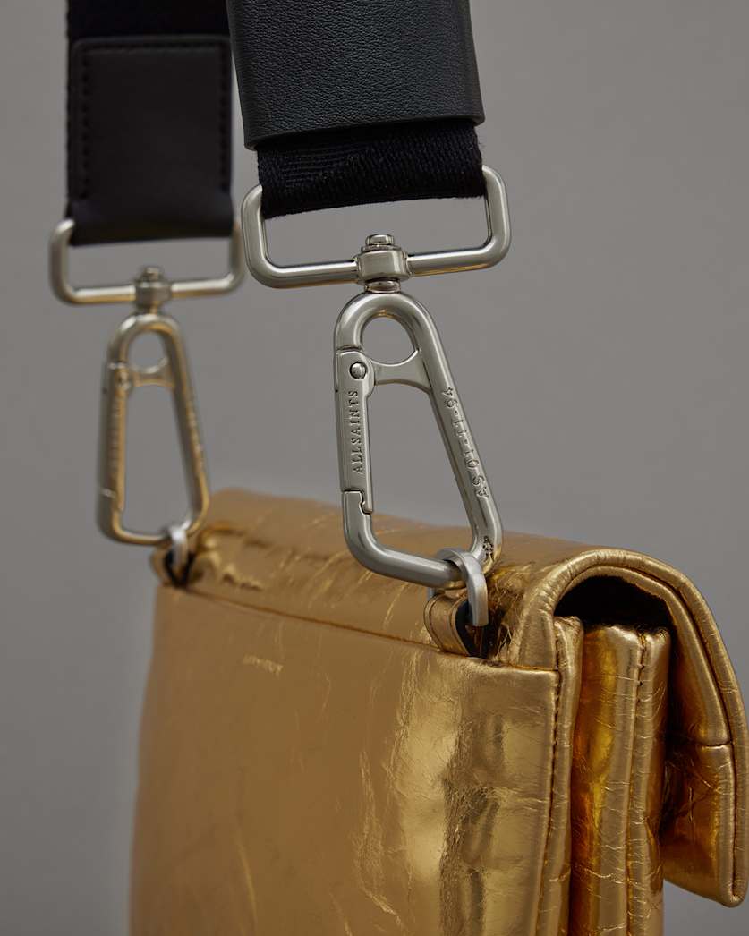 Ezra Metallic Leather Crossbody Bag