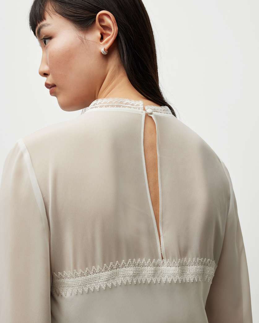 Bailey Silk Blend Sheer Midi Dress